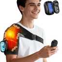 Cordless Shoulder Heating Pad with Massage for Frozen Shoulder Rotator Cuff Pain Relief,5000amh Battery Powered Detachable Controller Heated Massage with 5 Heats &Vibrations