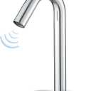 Touchless Bathroom Faucet, Automatic Sensor Faucet, Commercial Faucet Gooseneck, 10" Tall, Polished Chrome