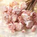 Alupssuc 30Pcs Ranunculus Artificial Flowers Faux Silk Mini Ranunculus, Spring Flowers Artificial Indoor for DIY Bouquets, Bulk Fake Wedding Filler Flowers for Bride Shower Decorations, Dusty Rose