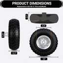 4.10/3.50-4 Tire Wheels Flat Free, 10 inch Solid Rubber Tire Wheels with 5/8'' Double Sealed Bearings, 2.2" Offset Hub, Perfect for Hand Truck Dolly Garden Trailer Gorilla Carts, 1 Pack
