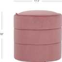 HomePop 18" Storage Round Ottoman - Blush Pink Velvet, 17.5"D x 17.5"W x 18"H