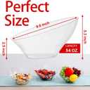 bUCLA 54 OZ Clear Plastic Serving Bowls (12 Pack) - Angled Serving Bowls Disposable for Chip&Candy - Party Table Salad and Fruit