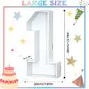 Paready 13.78'' Fillable Cardboard Number 1, Charcuterie Foam Board Number 1, Food Fillable Number Shaped Sweets Flower Candy Cupcake Container Box for 1st Anniversary Birthday Party Decoration