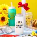 Skylety 24 Pcs Graduation Plastic Cups with Lid and Straws 13. 5 oz Class of 2025 Clear Plastic Tumblers Reusable Coffee Tea Hot Cocoa Beverage Tumbler for Congrats Grad Favors Supplies(Gold)