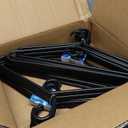 Plastic Hangers HD Heavy Duty, 16 Pcs. Elegant Black Color, Made in USA, 3/8 Thickness, Durable, Tubular, Lightweight, for Clothes, Coat, Pants, Shirts, Dress and More, Free and Quick delivery.