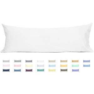 Sunflower Body Pillowcase 100% Cotton Long Pillow Cover/Case Envelope Closure 1 Pack, 21×54 inches White, Soft and Breathable