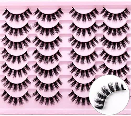 SQYlashes Natural Lashes Wispy Cat Eye False Eyelashes Short - 14 Pairs, G81 2Pcs