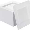 100 Pack White Plastic Square Dessert Plates, 6.5" Disposable Salad Plates Heavy Duty Plates for Party, Wedding, Christmas, Easter
