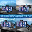 CarPlay Screen for Car Tablet Android Auto Smart Screen for Car, 4K Dash Cam Portable Car Play with 3 Channel Camera,10.26 Wireless Display with FM Radio Stereo Bluetooth 5.2, 128GB TF Card Black