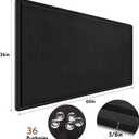 Large Bulletin Board, Foldable 60x36 Inches Cork Board Alternative, Large Felt Board Decorative Pin Board for Wall, Foldable Photo Board Self-Adhesive Vision Board with 36 Pushpins Black