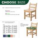 Pcinfuns Outdoor Chair Cushion 22 x 22 Inch Seat Cushions for Patio Furniture Garden Sofa Couch Chair Pads with Adjustable Straps Set of 2, Green Leaves