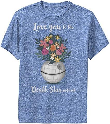 STAR WARS Deathstar and Back Boys Short Sleeve Tee Shirt, M