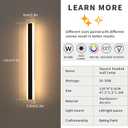 Mikeru 2Pack 47inch Outdoor Wall Light Fixtures, 3000/4500/6000K 3 Color Modern Black Linear Wall Lights Front Porch Light Wall Mounted Led Lighting for Basement, Shop,Garage Non-Dimmable, 47.2inch