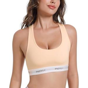 INNERSY Women's Comfy Wireless Everyday Bra Pullover Unlined Full Coverage Bralette (Nude, Large)