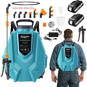 Battery Powered Backpack Sprayer 3.2 Gallon, with 7 Nozzles & Telescopic Wand, Electric Weed Sprayer for Yard, Lawn and Garden, 2x2.5Ah Rechargeable Batteries & 1x Charger Included