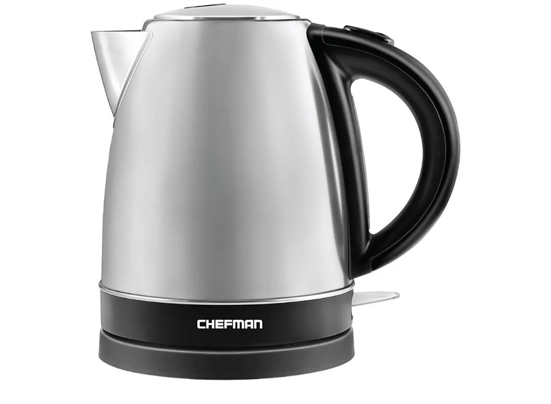 Chefman Stainless Steel Electric Kettle w/ 360° Swivel Base, Auto Shut Off & Boil Dry Protection, BPA-Free Interior and Cool-Touch Handle, 7+ Cup Capacity, 1.7 Liter, 1500W