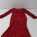 Sparkly Sequin Prom Dresses for Women Long Sleeves Mermaid Wedding Guest Dresses Sweetheart Neck Evening Gowns with Train, M/L