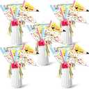 First Day of Preschool Banner Flag Welcome to Preschool Pennant Banner First Day of Kindergarten Flag Sign Centerpiece Sticks with Ribbons for Back to School Classroom Decoration,12 Pcs