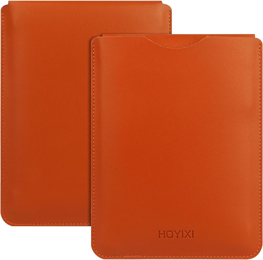 HoYiXi Universal Sleeve Case for 6-inch Kindle/Kobo/Voyaga/Lenovo/Pocketbook/Tolino E-Book E-Reader Lightweight Leather Sleeve Bag Pouch for 6-inch E-Book, Brown
