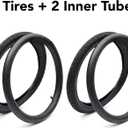 CALPALMY (2 Sets) 12"/14"/16"/18"/20" Bike Replacement Tires and Inner Tubes for MTB, BMX, Kids Bike - Compatible with RoyalBaby, Joystar, Dynacraft and More - Made from Premium Butyl Rubber, 18” x 2.125