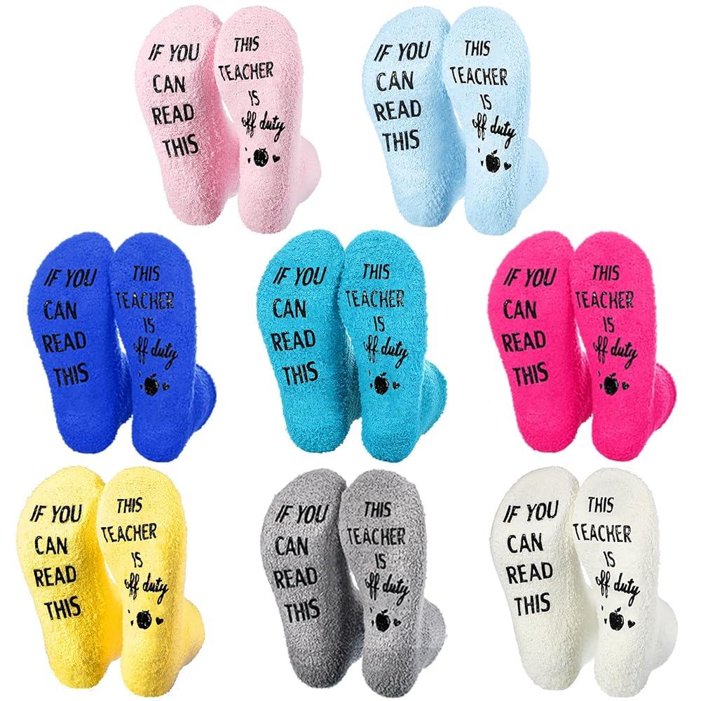 If You Can Read This This Socks For Women Teacher Off Duty Gift Socks Size 6-11W, Gray