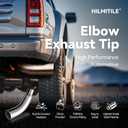 Exhaust Tip, 5 Inch Diesel Exhaust Tip Elbow Tip with a Clamp, 5'' Inlet 8'' Outlet Chrome Exhaust Tip for Pickups, Trucks and Cars