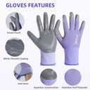 ANDANDA 1/12 Pairs Work Gloves, Strong Grip, Seamless Knit Nylon Nitrile Work Gloves Men Suitable for General Work, Purple