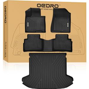 OEDRO Floor Mats for 2023-2026 Kia Sportage Gas (Not for Hybrid), TPE All Weather Car Liners Tailored Fit for Sportage, Waterproof Interior Accessories, 1st & 2nd Row & Cargo Liner