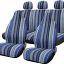 uxcell 7pcs Blanket Durable Baja Bucket Seat Cover Protector for Car Auto Blue