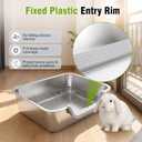 Stainless Steel Rabbit Litter Box 17.5×13.6×5.9 in (L)