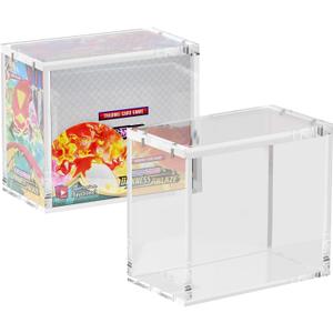 Booster Box Acrylic Protector Case Display Case 8mm Thick Magnetic Lid Closure Easy Top Loading UV Protection Dustproof Display Case Compatible with PKMN Booster Boxes (Case Only)