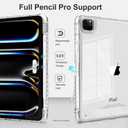 for iPad Pro 11 inch M4/M5 case 2024/2025,Case for iPad Pro 11 with Pencil HolderModel No.A2837,A3006, Slim Smart Cover with Clear Back Shell for 2025 iPad Pro11 Inch M5,Transparent-White