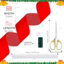 60 Yards Christmas Red Velvet Wired Ribbon 2.5 Inches Large Xmas Ribbon for Garland Wreath Tree Topper Bow Gift Wrapping for Xmas Indoor Decoration Party Gift Embellishment