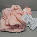 PINNKKU 3-Piece Crib Bedding Set for Boy Girls, Includes Skirt, Blanket and Sheet, Baby Bedding, Pintuck Pinch Pleat Pink