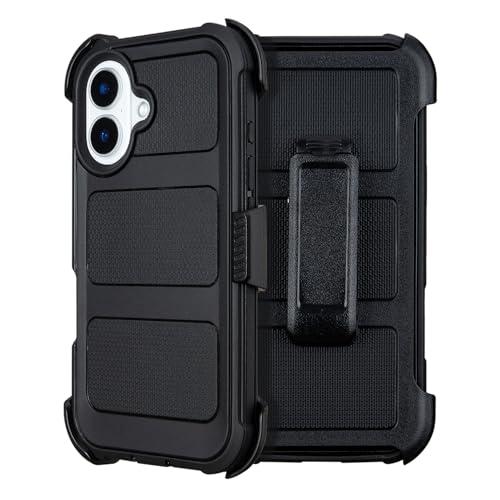 for Defender iPhone 17 Case with Clip,for Holster iPhone 17 Case with Kickstand,for Heavy Duty iPhone17 Phone Case Rugged 2 Layers of Sturdy,Anti-Drop for Phone Case iPhone17Case Protective(Black)