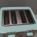 bella 4 Slice Toaster with Auto Shut Off - Extra Wide Slots & Removable Crumb Tray and Cancel, Defrost & Reheat Function - Toast Bread & Bagel, Stainless Steel and Aqua