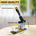 Fridge Magnet Button Maker Machine, 50mm/1.97 in Square Button Maker Kit for Refrigerator Magnet, DIY Pin Maker Badge Press Machine with 100 Sets Button Supplies, Square Metal Button Maker 1.97in