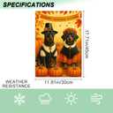 IVN Happy Thanksgiving Garden Flag 12x18 Inch Double Sided Dog Pilgrim Pumpkin Maple Leaf Outdoor Yard Flag for Outside Front Door Lawn Porch Patio Welcome Decor