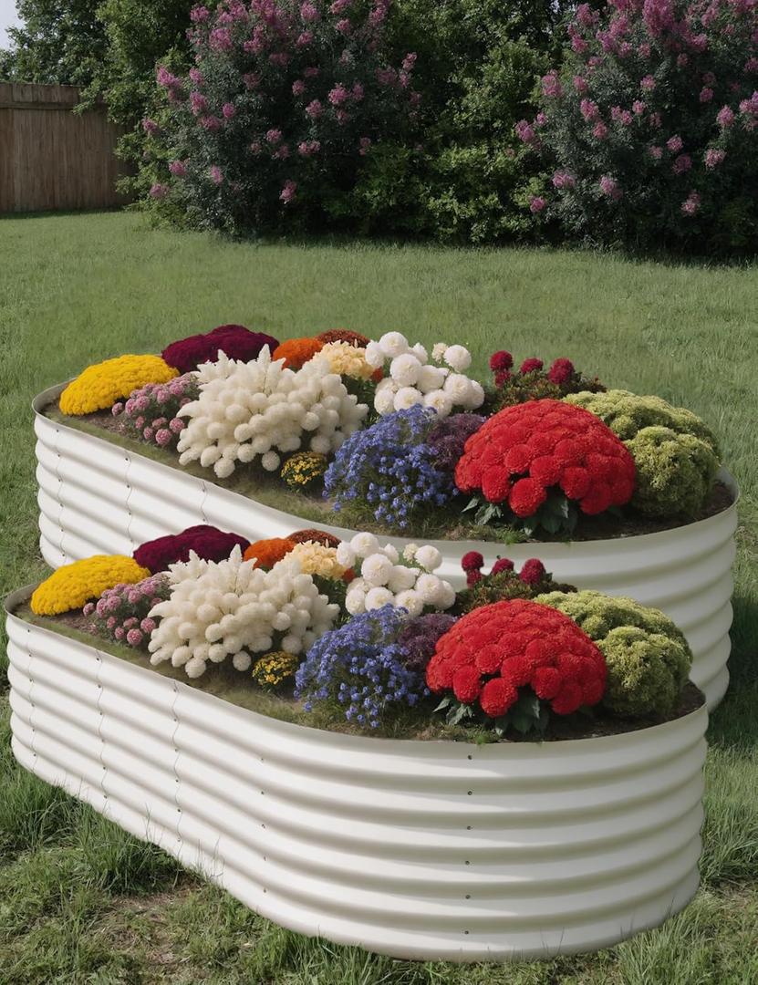 GarveeLife 10x4x1.5ft 2-Pack Raised Garden Bed - Galvanized Steel Outdoor Planter Box for Vegetables, Flowers & Herbs - Durable Rust-Resistant Garden Box, Easy Assembly Raised Beds for Gardening, Beige