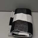 KIMODE Buffalo Plaid Outdoor Checkered Rug 24"x51", Christmas Door Mat Outside Entrance, Black and White Washable Farmhouse Layered Doormat for Front Door Porch Kitchen Entryway Christmas Decor