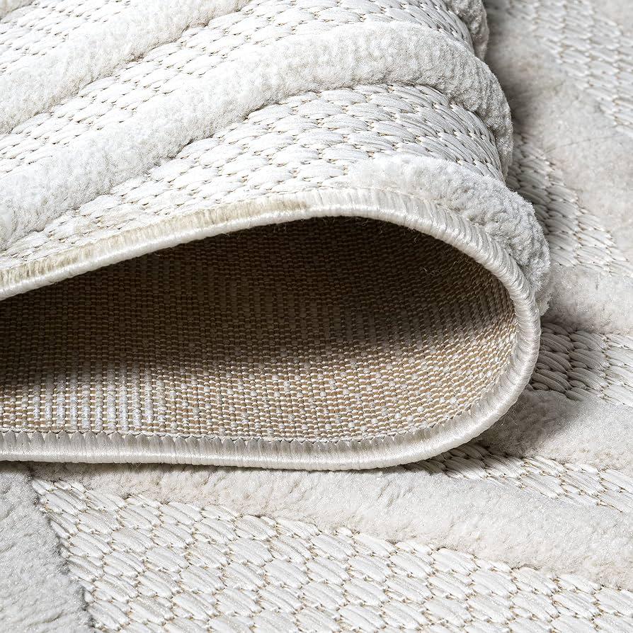 JONATHAN Y Moroccan Diamond Indoor Outdoor Area Rug 3X5 Ivory, Balansat for Backyard, Patio, Porch, Easy-Cleaning, High Traffic, Pet-Friendly, Non-Shedding (IBZ100D-3)