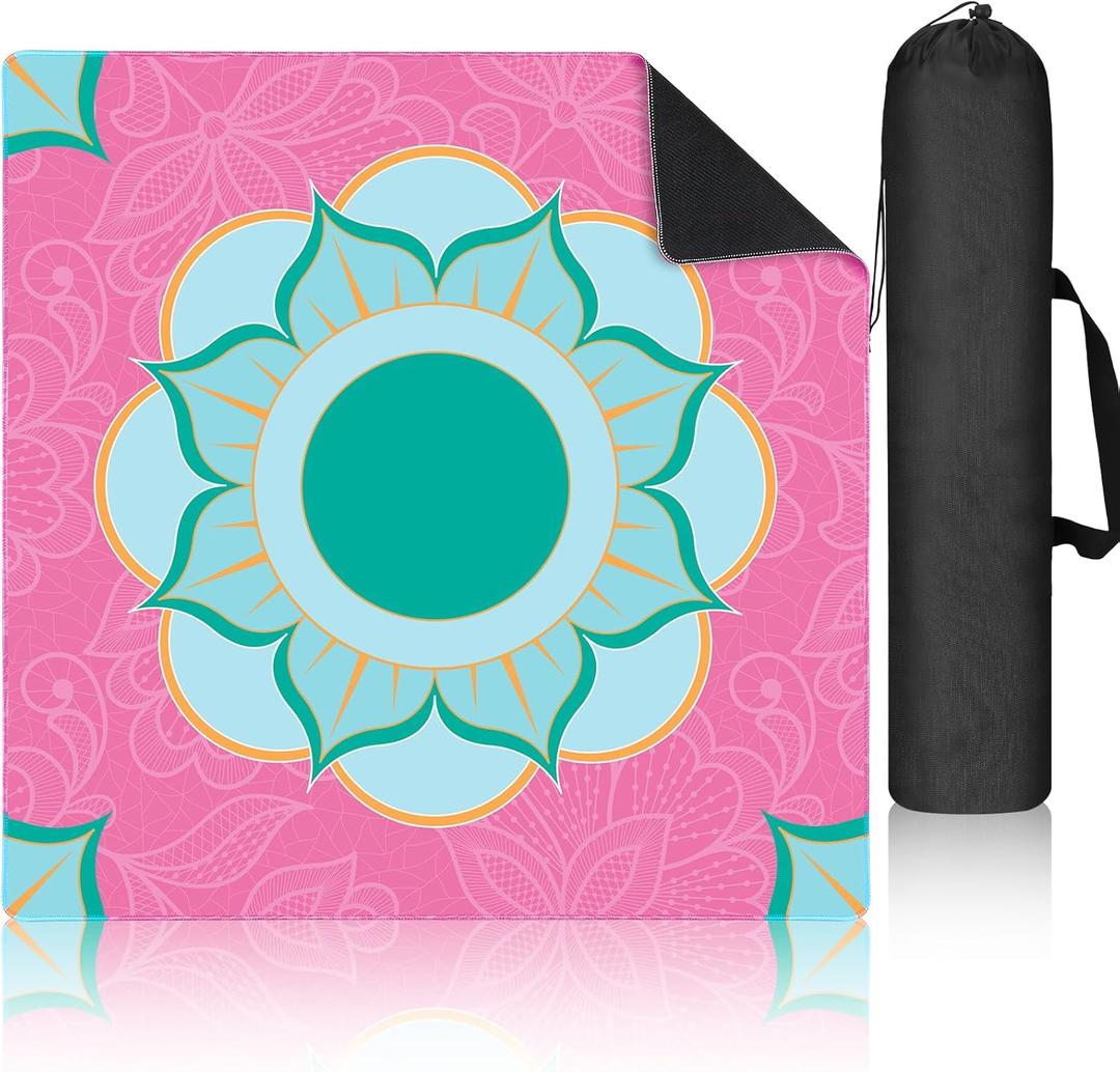 Breling Mahjong Mat for Table, 31. 5" Anti Slip and Noise Reduction Mahjong Table Cover, Large Gaming Mat with Carrying Bag for Poker, Dominoes, Card and Board Games(Mandala)