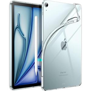 JETech Case for iPad Air 11-Inch M4/M3/M2 (2026/2025/2024), iPad Air 5/4 (10.9-Inch, 2022/2020 Model), Soft TPU Transparent Slim Shockproof Tablet Cover, Support Pencil Pro/2nd Charging (Clear)