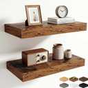 Dreamland 12in Deep Floating Shelves, Wall Shelves for Home Decor & Storage, Rustic Wall Shelves for Living Room, Bathroom, Bedroom, 24x12in Rustic Brown
