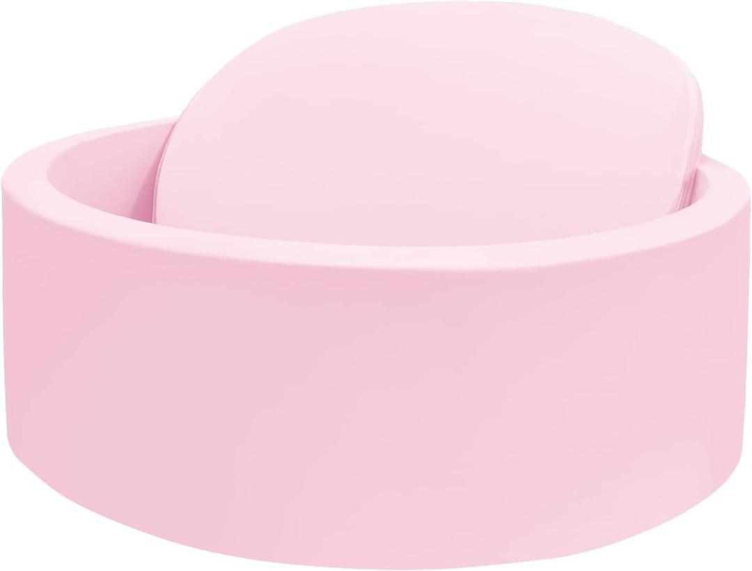Ball Pit for Toddlers, 35.4"x 11.8" Foam Ball Pits, Indoor Soft Round Baby Playpen for Children, Ideal Gift for Toddlers, Pink, (Balls not Included)