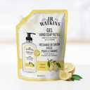 J.R. Watkins Gel Hand Soap Refill, Moisturizing Hand Wash, Formulated with Plant-Based Cleansers, Alcohol-Free, Cruelty-Free, Lemon, 34 Fl Oz, 2 Pack