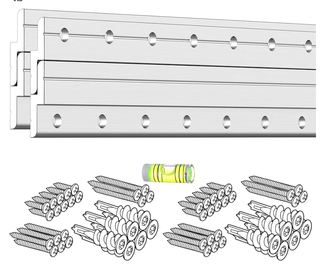 Z Clips 41" 2 Pack - French Cleat Picture Hanger Heavy Duty - Wall Mirror Mounting Bracket - Flush Mount Hanging Kit for Shelf, Painting, Frames, Cabinet, Soundbar, Whiteboard or Headboard - 200 lb