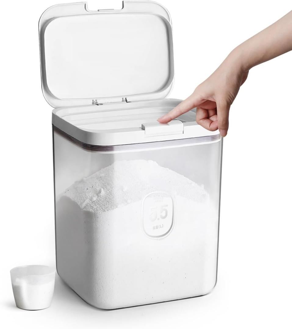 LivLab Flour Container  5.5 L /5.81qt/5kg Large Flour Dispenser Keep Your Flour Fresh and Dry Easily with Kitchen Essential