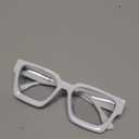 livho Oversized Blue Light Blocking Glasses for Woman and Men - Rectangle Fashion Glasses for Computer, Chic Preppy Frame (White)