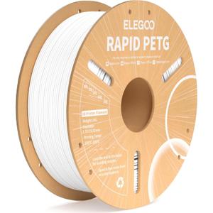 ELEGOO Rapid PETG Filament 1.75mm White 1KG, High Speed 30-600mm/s 3D Printer Filament Dimensional Accuracy +/- 0.02 mm, 1kg Cardboard Spool(2.2lbs) Fits for Most FDM 3D Printers (1kg White)